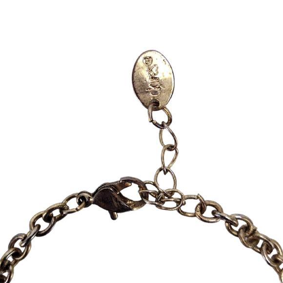 Claires Gold Tone Eiffel Tower BFF Heart Charm Bracelet Adjustable Lobster Clasp - Picture 4 of 7